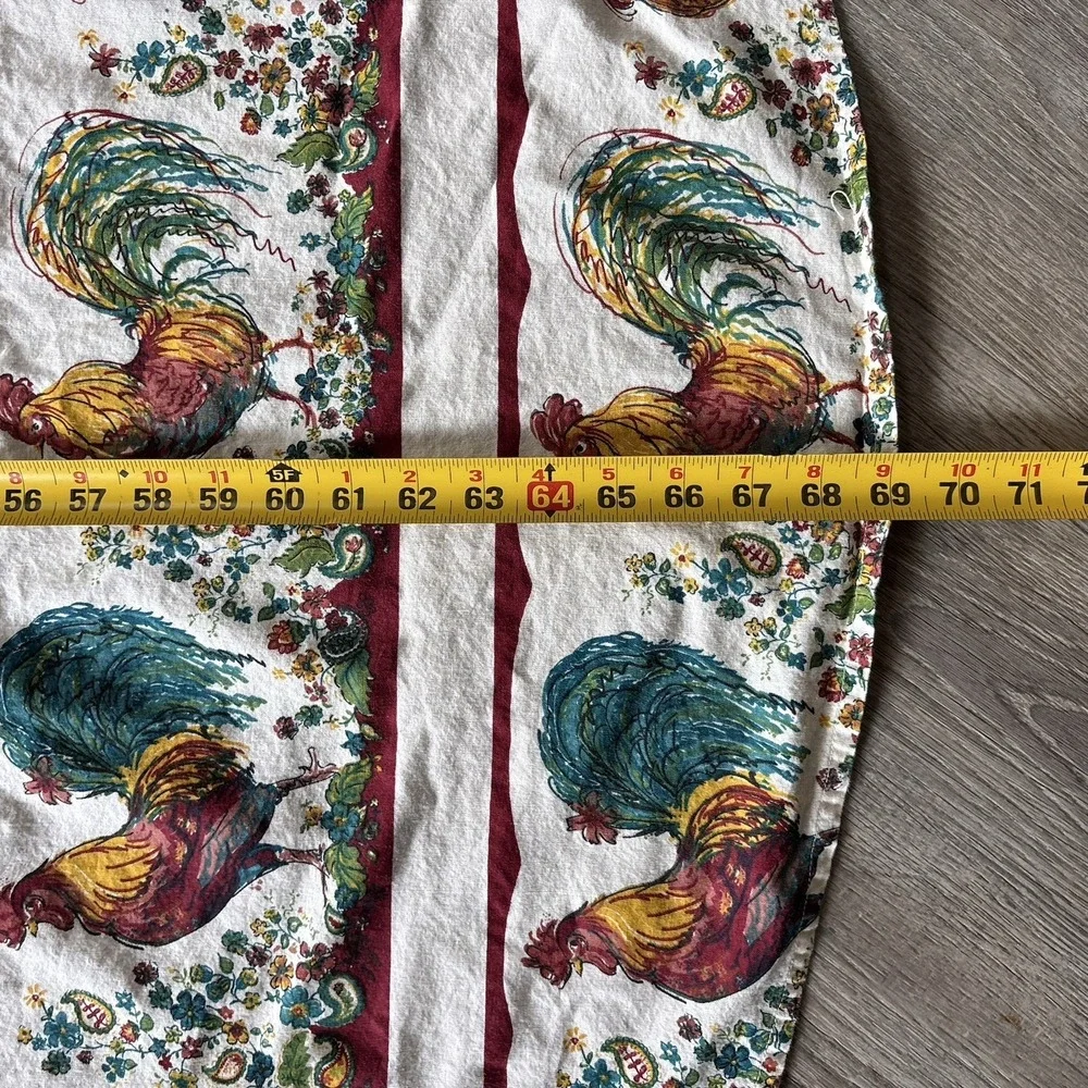 April Cornell Farmhouse Rooster Tablecloth 65x69 Oblong Cotton French Country